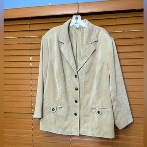 Dressbarn corduroy blazer women’s 18/20W tan